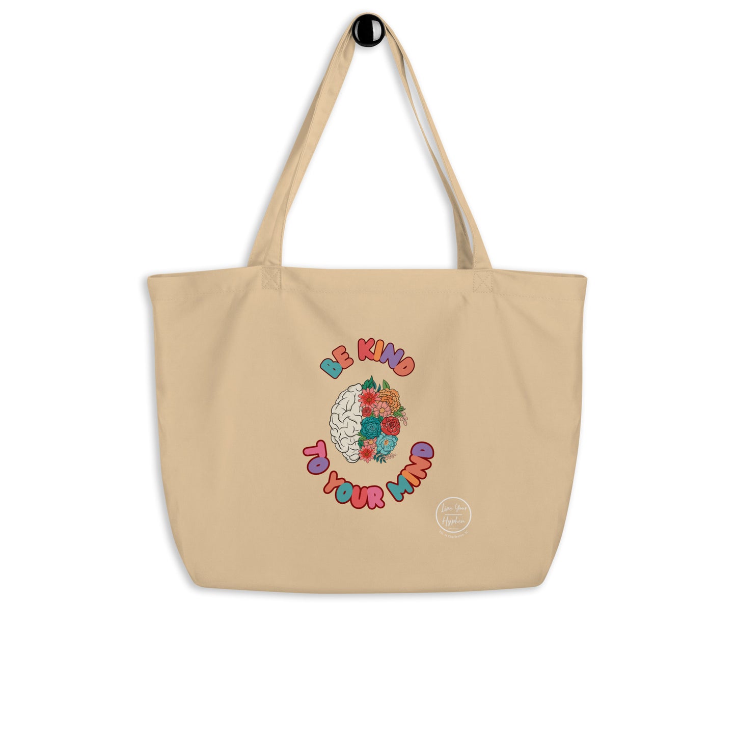 Large Organic Tote Bag Flower Mind