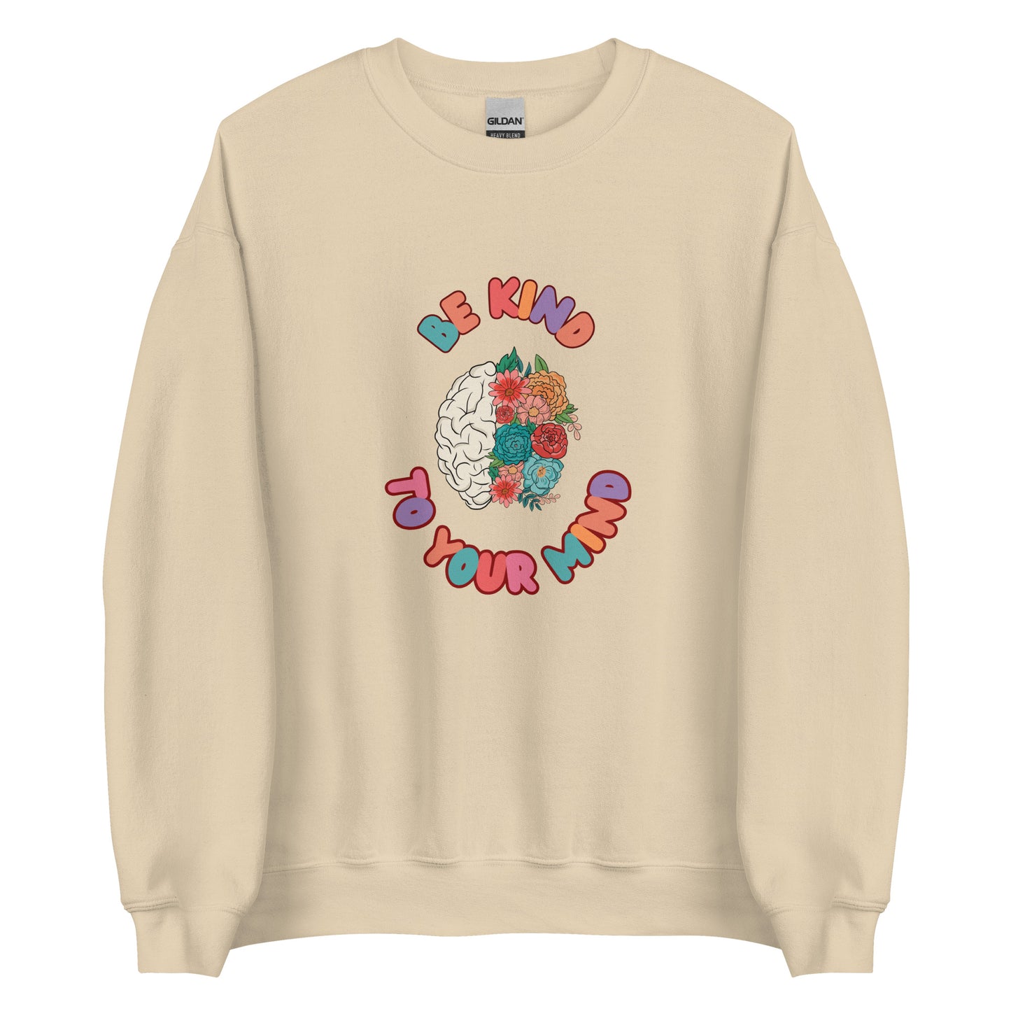 Gildan 18000 Unisex Sweatshirt Be Kind Flower Mind