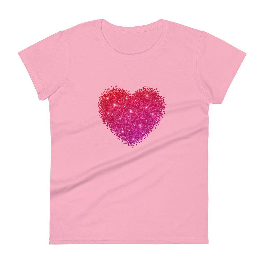 Women's Short Sleeve Heart T-Shirt