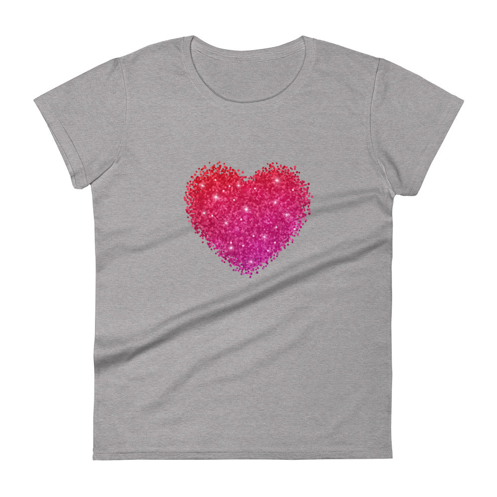 Women's Short Sleeve Heart T-Shirt