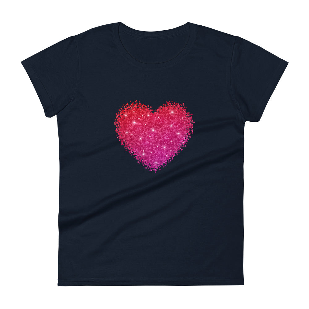 Women's Short Sleeve Heart T-Shirt