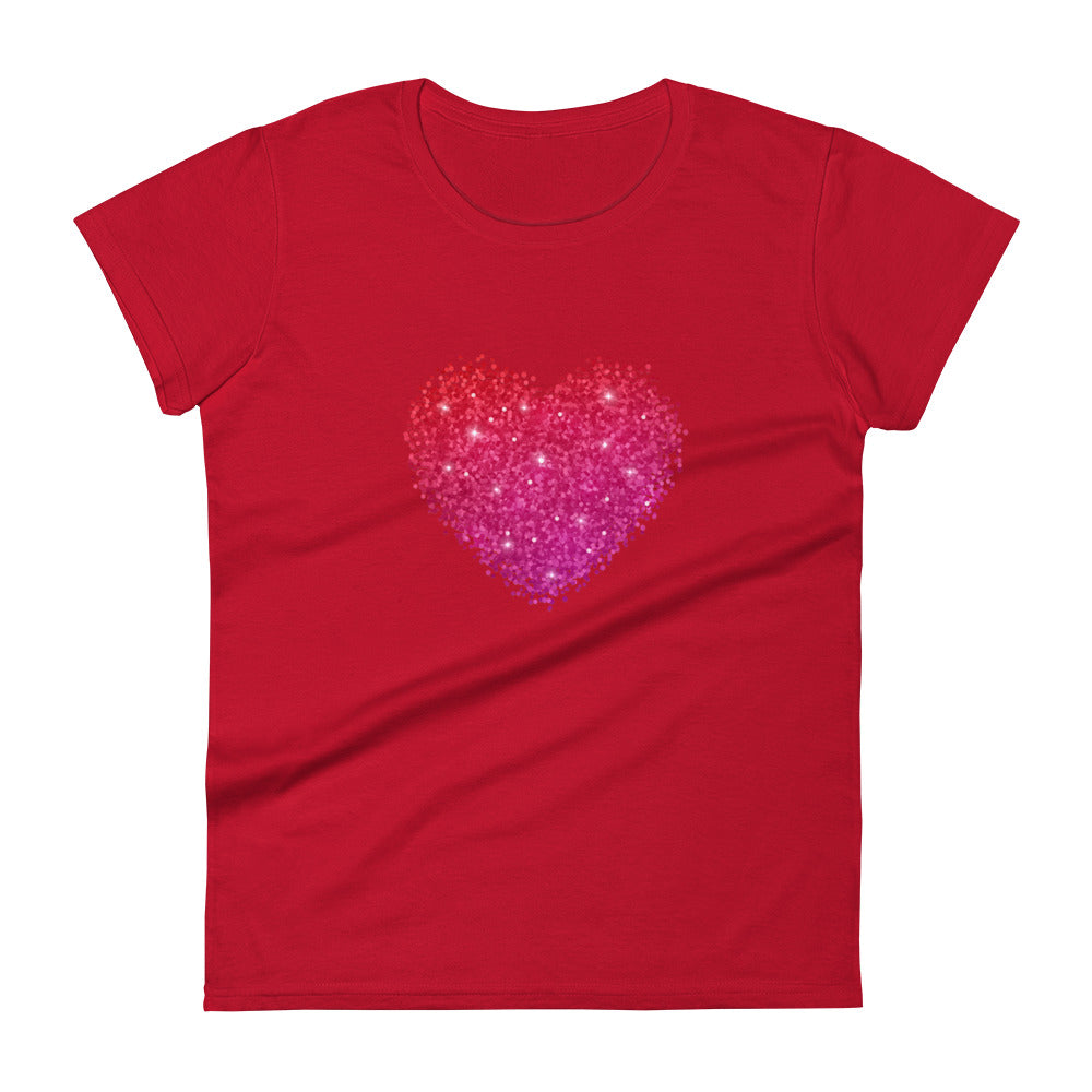 Women's Short Sleeve Heart T-Shirt